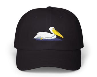 American White Pelican Embroidered Cap, Unisex Bird Lover Hat
