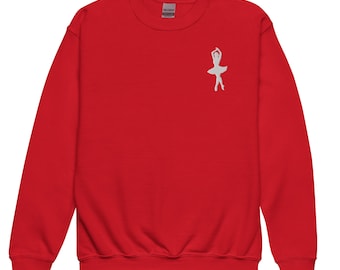 Youth crewneck sweatshirt Embroidered Ballet Dancer