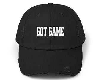 GOT GAME Distressed Unisex Baseball Cap, Vintage Style Adjustable Dad Hat, Casual Sportswear Accessory
