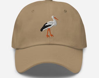 Stork Embroidered Bird Dad hat