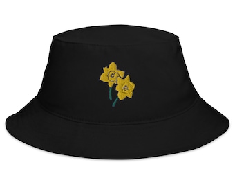 Daffodils Embroidered Bucket Hat Unisex Adult
