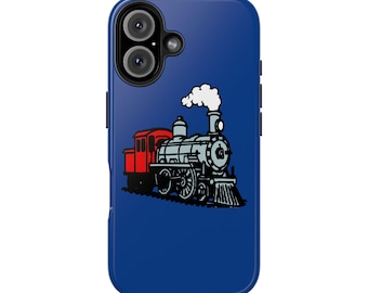 Vintage Steam Engine Locomotive Art Tough Phone Case Covers for iPhone 7-16 and Samsung S21-S24