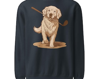 Golden Retriever Golf Sweatshirt | Vintage Style Dog Lover Gift