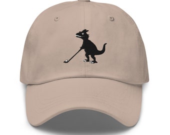Dinosaur Golfer Dad Hat - Fun Embroidered Baseball Cap, Unique Gift for Golfers and Dads, Trendy Sports Headwear