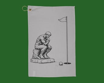 The Thinker on the Green Golf Towel | Art Inspired