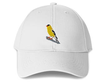 American Goldfinch Embroidered Structured 6-Panel Adjustable Baseball Cap
