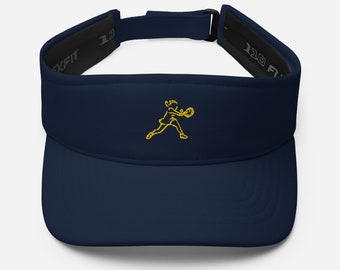 Woman Tennis Player in Yellow Thread Embroidered Visor