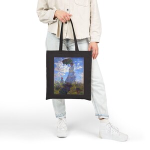 Bolsa de lona de algodón «Mujer con sombrilla» de Monet: un regalo para los amantes del arte imagen 10