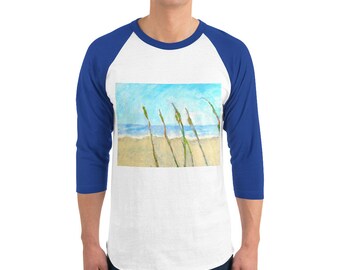 3/4 sleeve raglan shirt Ocean Call Unisex Graphic Shirt