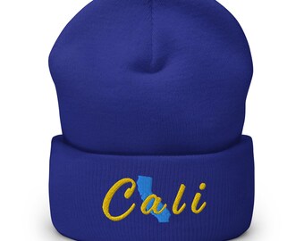 Cali California Embroidered Cuffed Beanie