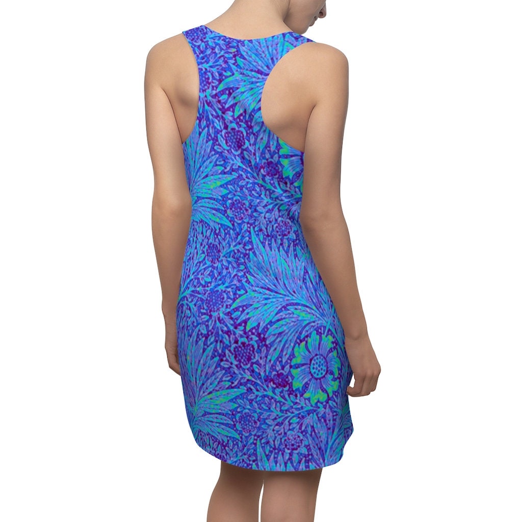 "Blue Marigold" Women's Cut & Sew Racerback Dress