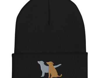 Cuffed Beanie Good Pals Embroidered Dogs Unisex Adult Beanie