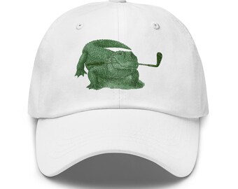 Golfing Gator Dad Hat: Adjustable Cotton Twill Golf Cap