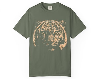 Vintage Tiger FaceUnisex Garment-Dyed T-shirt