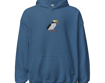 Atlantic Puffin Embroidred Unisex Hoodie
