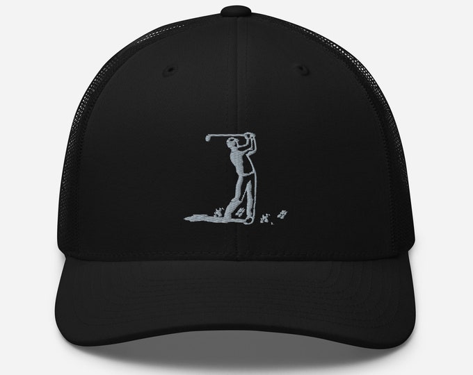 Featured listing image: Trucker Cap "Golfer" Embroidered Trucker Hat