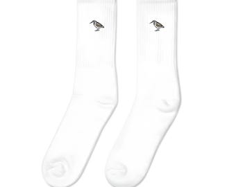 American Woodcock Socks | Embroidered Bird Design | Unique Nature Inspired Gift | Cozy & Comfortable Cotton Footwear