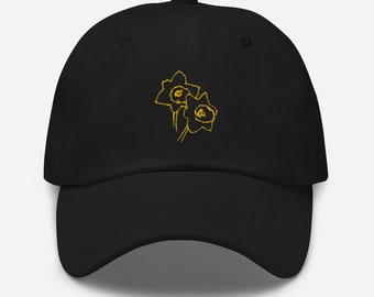 Spring Daffodils Cap Floral Embroidery Early Spring Daffodils Line Art Embroidered Hat