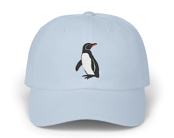 Embroidered Galapagos Penguin Bird Cap, Wildlife Hat, Animal Lover Gift, Nature Lover Baseball Cap, Outdoor Adventure Dad Hat