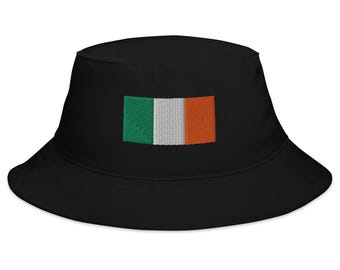 Embroidered Ireland Flag Bucket Hat - Irish Pride Cotton Twill