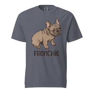 French Bulldog Vintage Style T-Shirt Unisex Heavyweight Garment-Dyed Soft Casual Tee