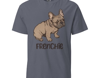 French Bulldog Vintage Style T-Shirt Unisex Heavyweight Garment-Dyed Soft Casual Tee