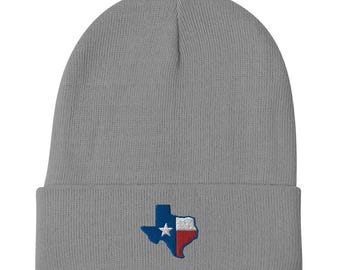 Texas Lonestar State Embroidered Beanie | Cozy Knit Hat for Men and Women | Perfect Gift for Texas Lovers & Souvenir Fans