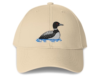 Loon Embroidered Structured 6-Panel Adjustable Baseball Cap