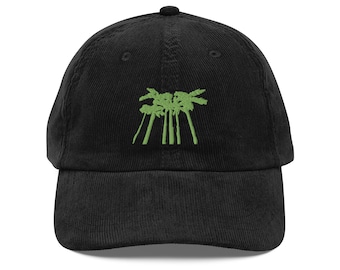 Palm Trees Embroidered Vintage corduroy cap