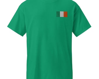 Irish Flag Embroidered T-Shirt | Moisture Wicking Tee for Men & Women | Perfect for St. Patrick's Day and Daily Wear