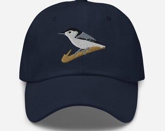 White-breasted Nuthatch Embroidered Dad hat