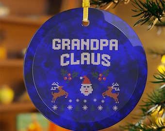 Grandpa Claus Glass Ornaments