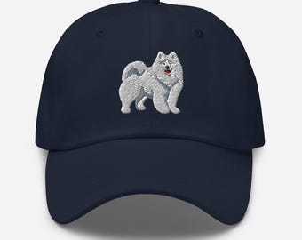 Samoyed Dog Embroidered Dad hat
