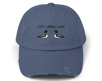 Live Laugh Loon Cap: Vintage Style Cotton Twill Distressed Hat