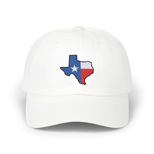 Texas State Shaped Flag Embroidered Cap, Texas Dad Hat, Lone Star State Baseball Dad Cap
