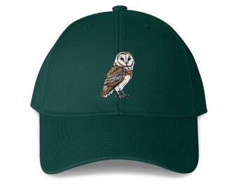 Barn Owl Embroidered Structured 6-Panel Adjustable Baseball Cap