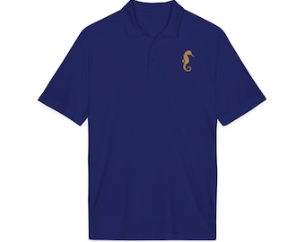 Seahorse Embroidered Polo Shirt Performance Moisture Wicking Unisex