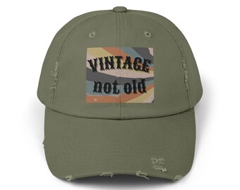 Vintage not Old Unisex Distressed Cap