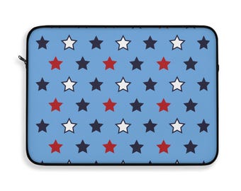 Laptop Sleeve "Red White and Blue Stars " Polyester Universal Laptop Sleeve