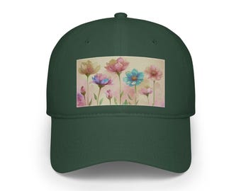 Wild Flowers Print Baseball Cap | Low Profile Hat for Women and Men | Trendy Floral Cap, Adjustable & Stylish Outdoor Accessory