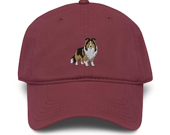 Shetland Sheepdog Embroidered Garment washed baseball cap