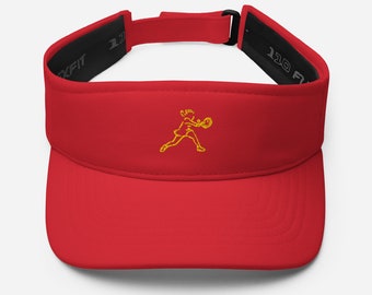 Woman Tennis Player in Yellow Thread Embroidered Visor