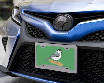 Chickadee Vanity License Plate, Bird Lover Front Car Tag