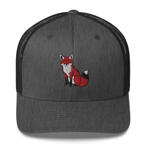Stylish Fox Embroidered Trucker Cap Gift for Animal Lovers & Nature Enthusiasts