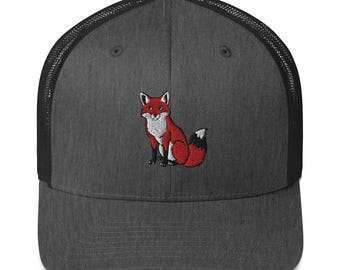 Stylish Fox Embroidered Trucker Cap Gift for Animal Lovers & Nature Enthusiasts