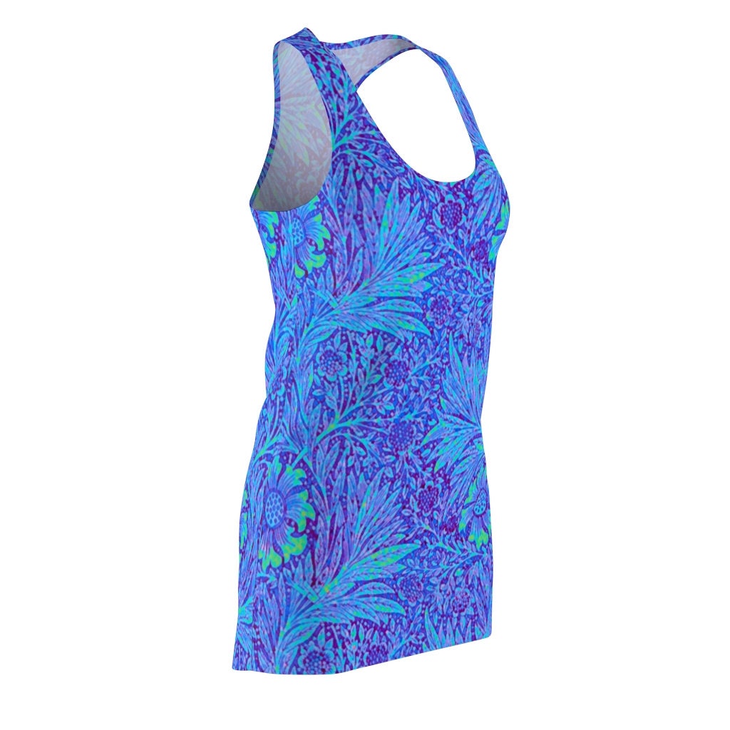 "Blue Marigold" Women's Cut & Sew Racerback Dress