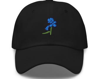 Blue Wildflower Embroidered Dad hat