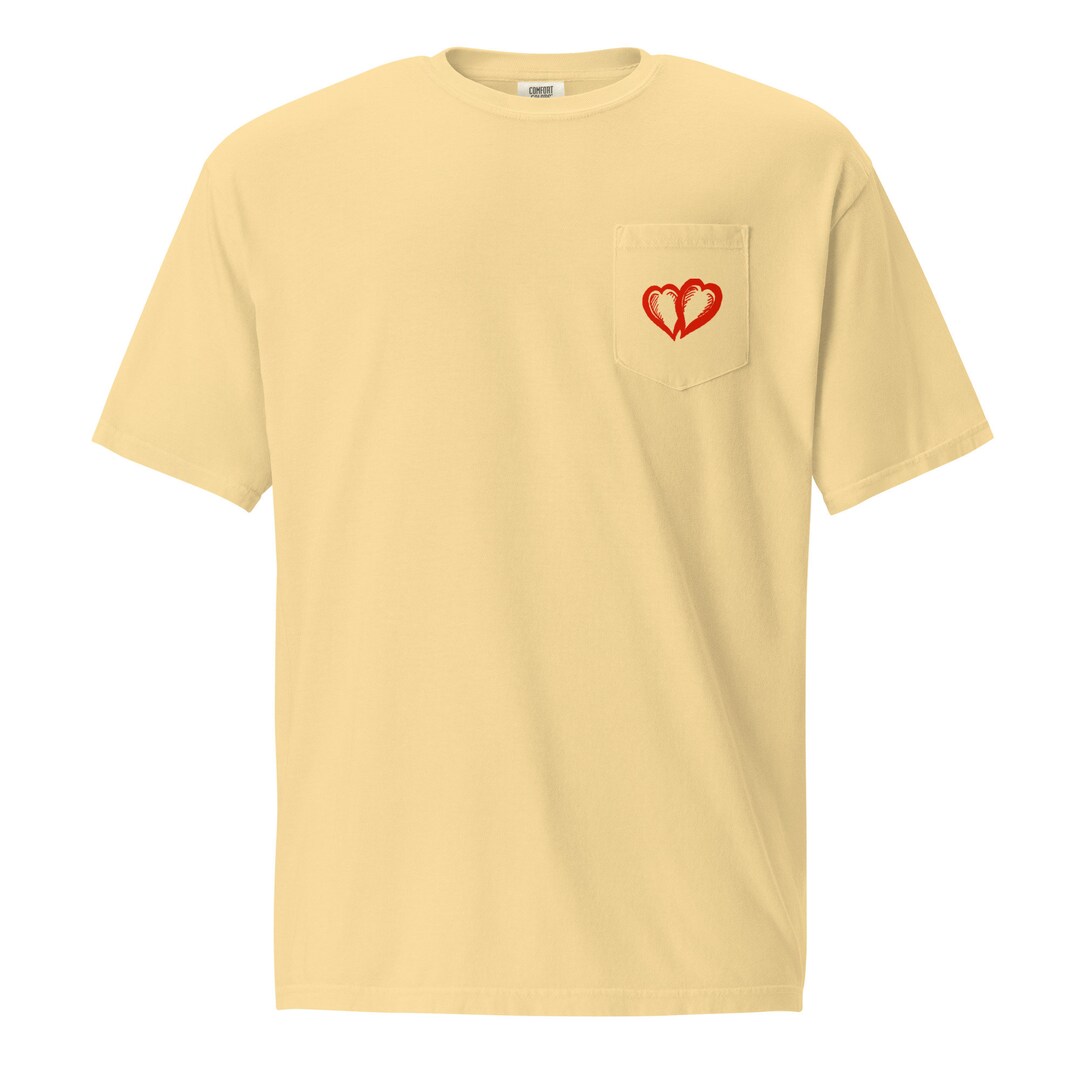 Two Hearts Unisex Garment-dyed Pocket T-shirt - Etsy