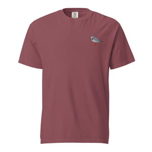 Piping Plover Embroidered Bird Unisex garment-dyed heavyweight t-shirt