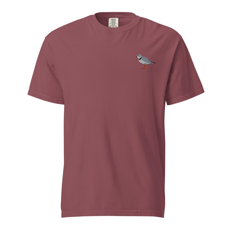 Piping Plover Embroidered Bird Unisex garment-dyed heavyweight t-shirt